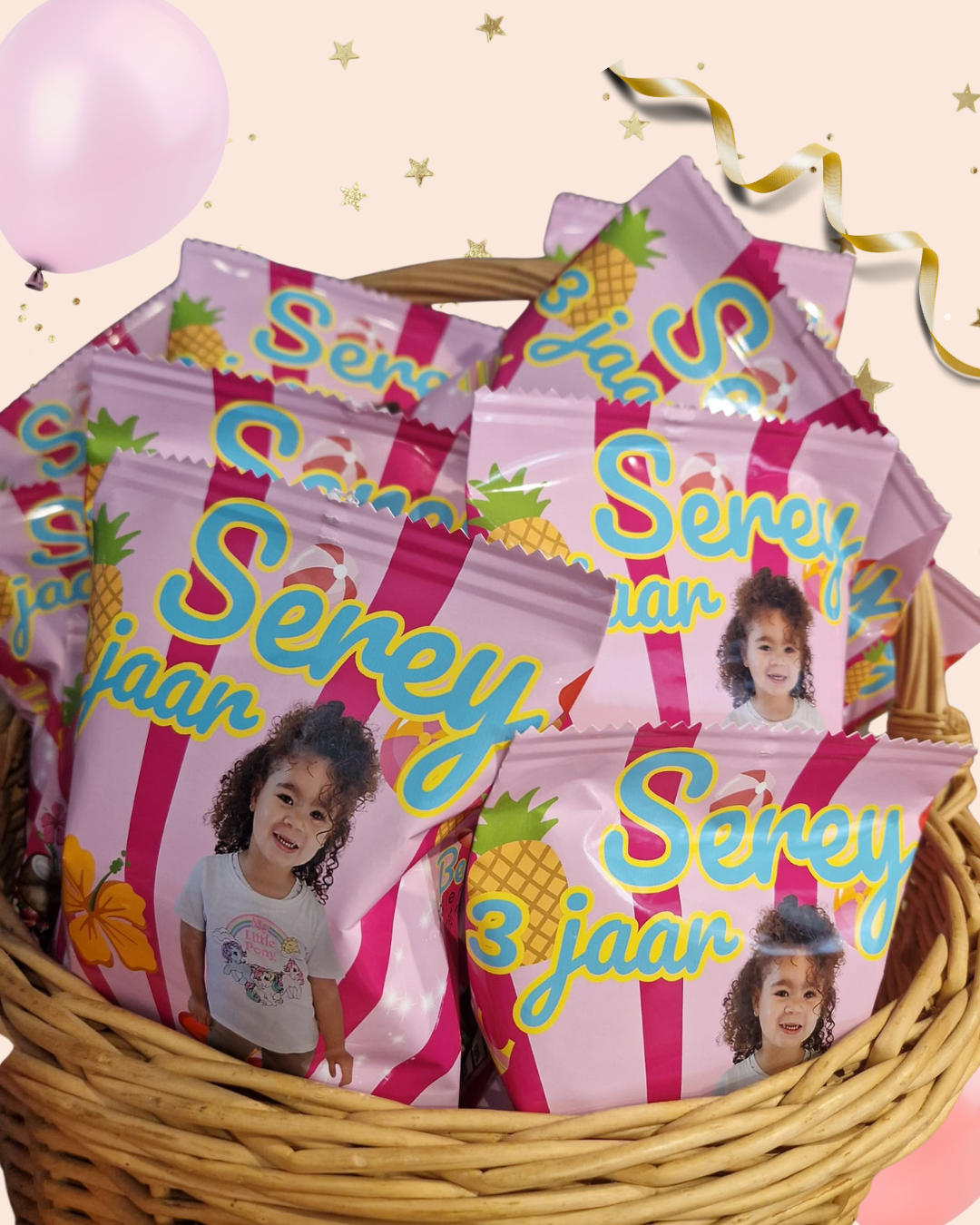Gepersonaliseerd Traktatiepakket met Foto – Chips, Knijpfruit & Water