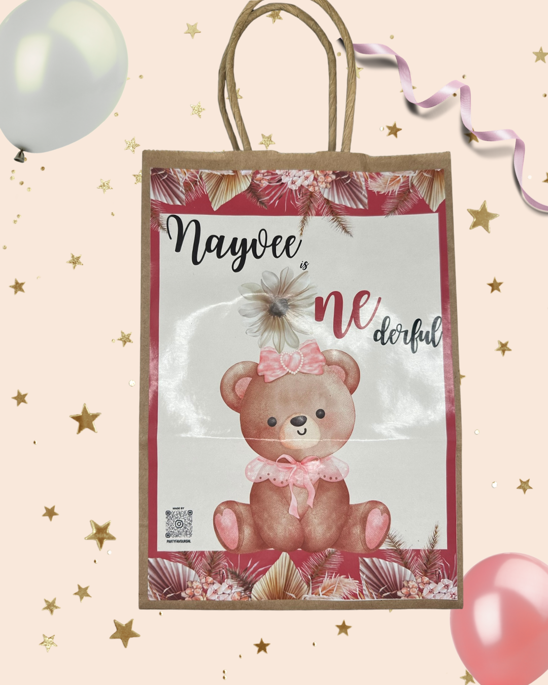Gepersonaliseerde Cadeautas – Kraft Goodiebag met Naam & Thema naar Keuze