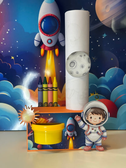 Astronaut Kleur- & Knutseltraktatie met Naam – Ruimte Thema