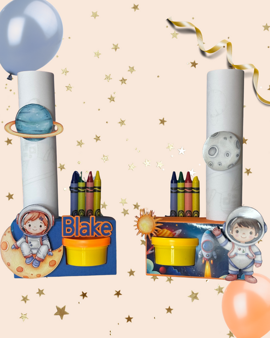 Astronaut Kleur- & Knutseltraktatie met Naam – Ruimte Thema