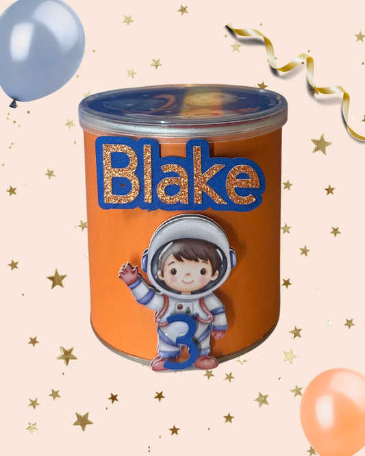 Op naar de Sterren! Astronaut Pringles Traktatie met Naam