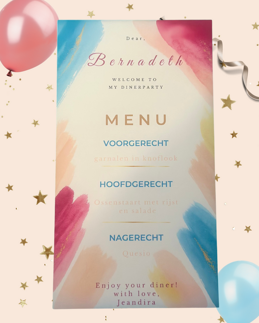 Gepersonaliseerde Welkomstkaart Verjaardag – Met Naam, Leeftijd & Feestelijke Opdruk